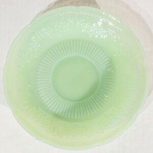 Fire King Anchor Hocking Jadite Saucer Only Lancaster Alice Floral Green Vtg